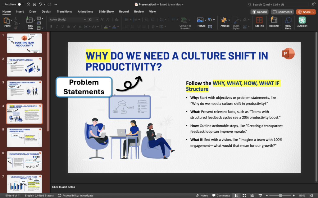 04 Follow the WHY, WHAT, HOW, WHAT IF Structure