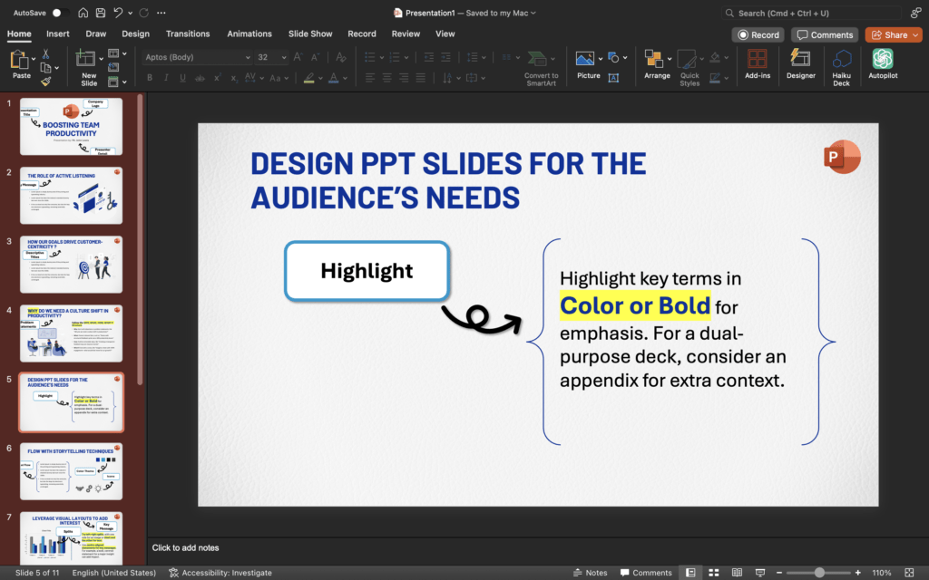 05 Design PPT Slides for the Audience’s Needs