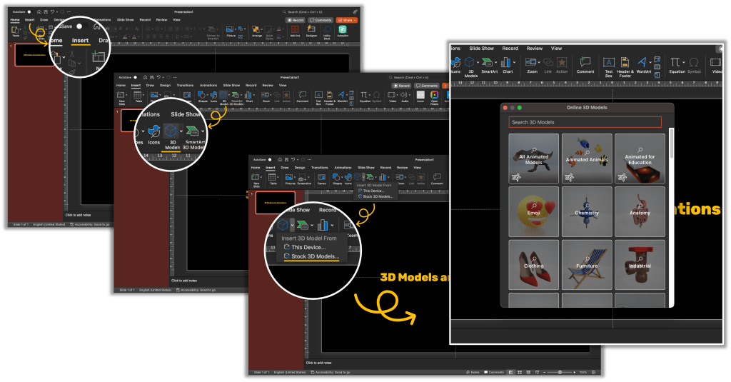 3D Models and Animations
