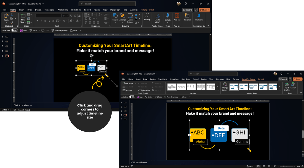 Customizing Your SmartArt Timeline b