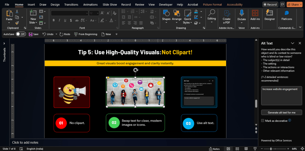 Tip 5 Use High Quality Visuals Not Clipart a